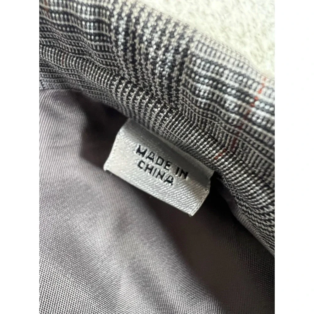 DKNY Blazer Mens 40R Gray Plaid 100% Wool Two‎ Button Suit Jacket Double Vent